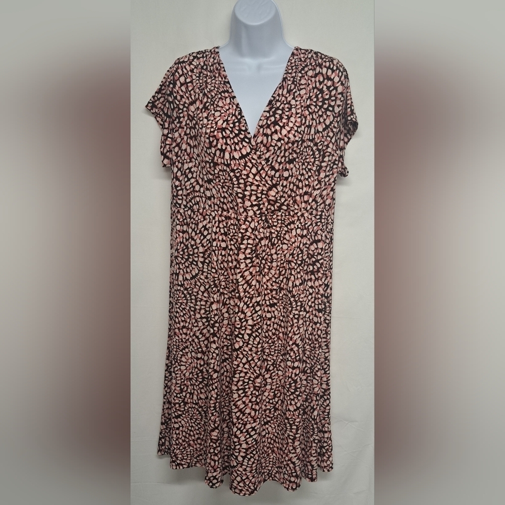 Croft & Barrow Slinky Stretch Knit Dress Pull Over Dress Criss Cross Front L